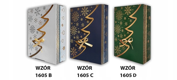 50 SZT - 1 SZT 15,77 ZŁ NETTO PUDEŁKO PREZENTOWE 35x25x10 CM CHOINKA 1605