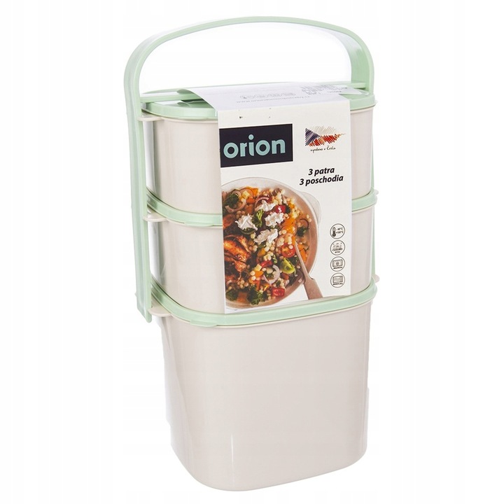 Menażka OBIADOWA 3-poziomowa piętrowa do przenoszenia żywności obiadów