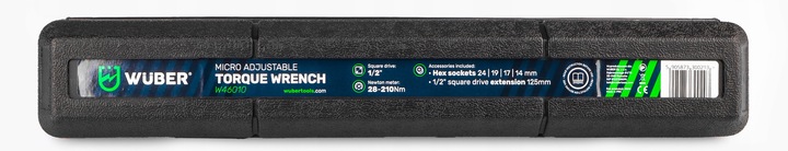 KLUCZ DYNAMOMETRYCZNY 1/2" 28-210Nm CrMO W ETUI +4 NASADKI