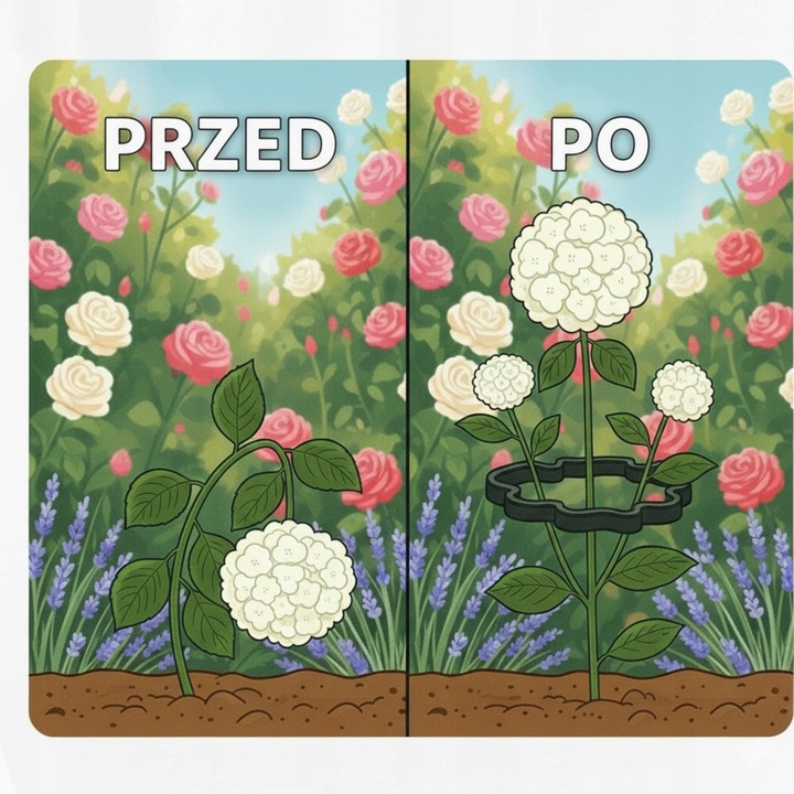 OBEJMA DO ROŚLIN UCHWYT 8 MM PODPORA ZIELONA HORTENSJE PIWONIE