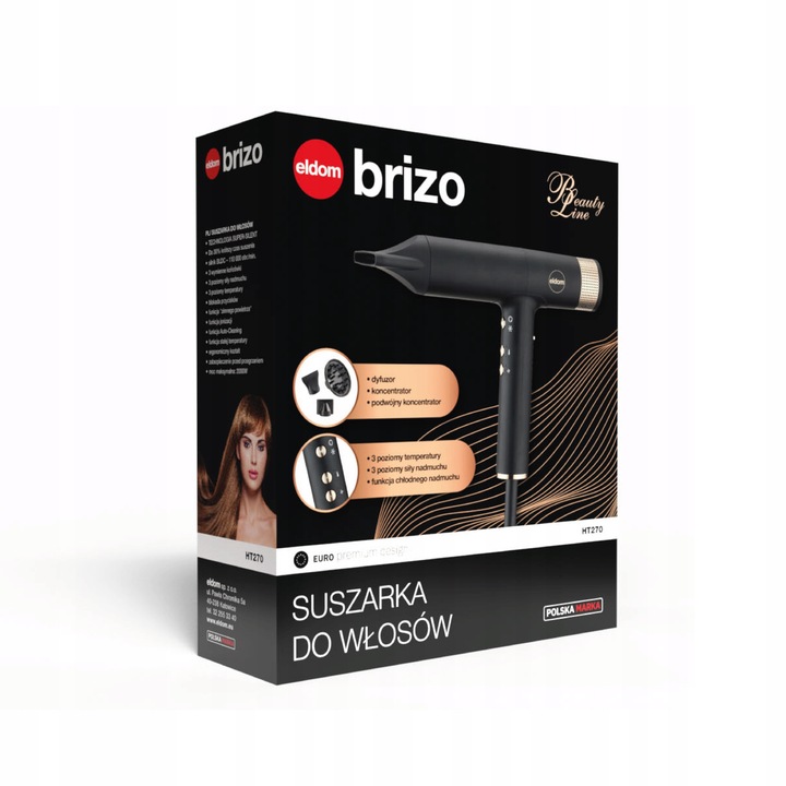 Suszarka do włosów HT270 brizo 2000W Eldom jonizacja