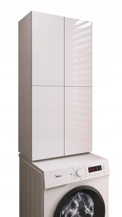 Szafka łazienkowa nad pralkę wisząca do łazienki biała fronty POŁYSK