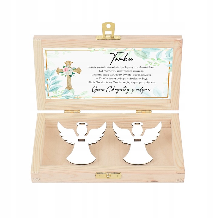 Pamiątka Komunii Świętej dla Chłopca Prezent na Komunię Pudełko