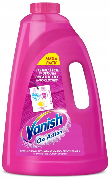 Vanish Oxi Action Pink odplamiacz w płynie do kolorowych tkanin 3 L
