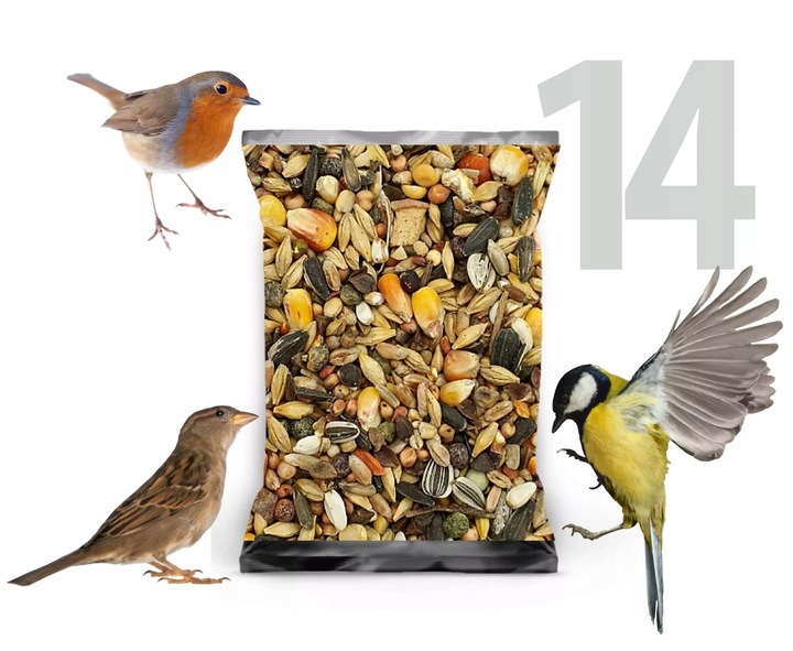 14kg Uniwersalna karma dla ptaków ziarno pokarm zimowy karmnik Champi