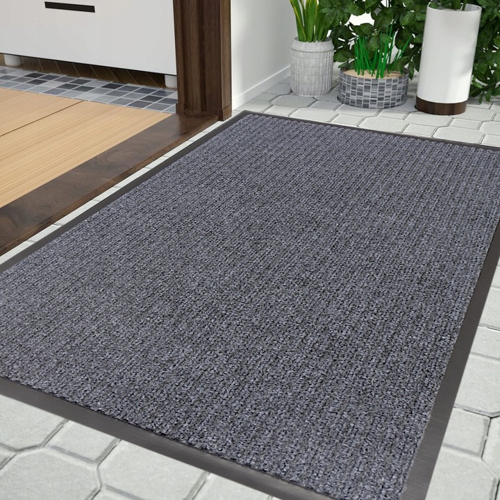 WYCIERACZKA POD DRZWI ZEWNĘTRZNA WEJŚCIOWA 80x120 DUŻA MATA DO BUTÓW SZARA