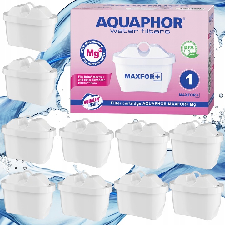 10x Wkład filtrujący do dzbanka wody Filtr AQUAPHOR Maxfor Mg+