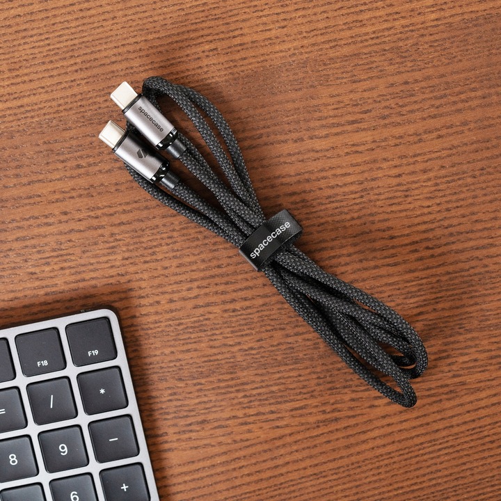 SPACECASE MOCNY KABEL USB-C DO USB-C TYP-C PD 60W 100CM SZYBKIE ŁADOWANIE
