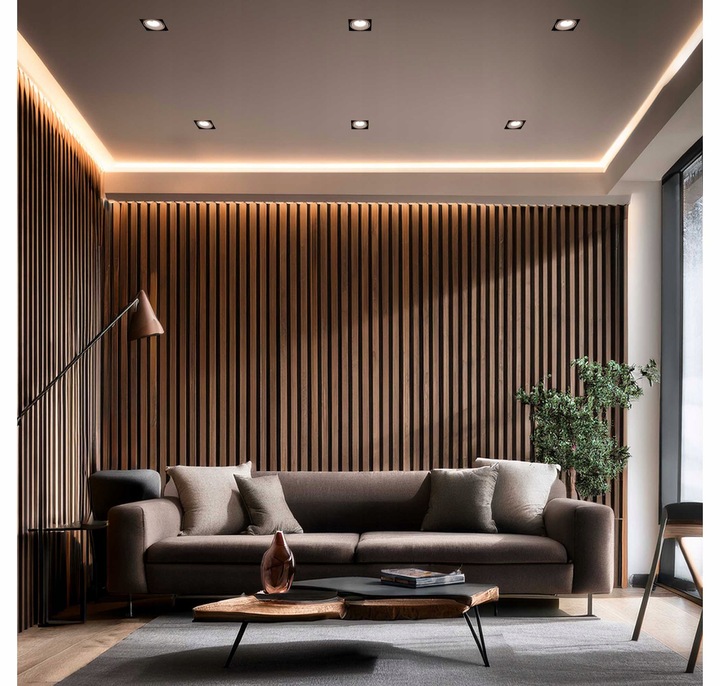 6x Oprawa halogenowa Szklana Kwadratowa + Żarówka GU10 LED 5,5W 3