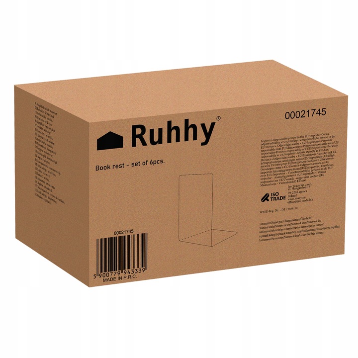 Podpórki do Książek Stojak Podpórka 6x Przezroczyste Plexi Stojaki