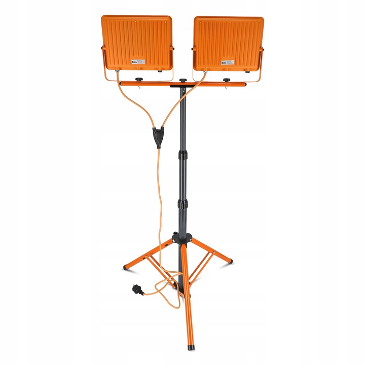 Halogen LED Statyw Budowlany Naświetlacz 2x 100W 10000lm Lampa Na