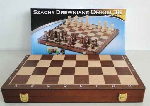 Szachy drewniane Orion 38 wersja intarsja, warto