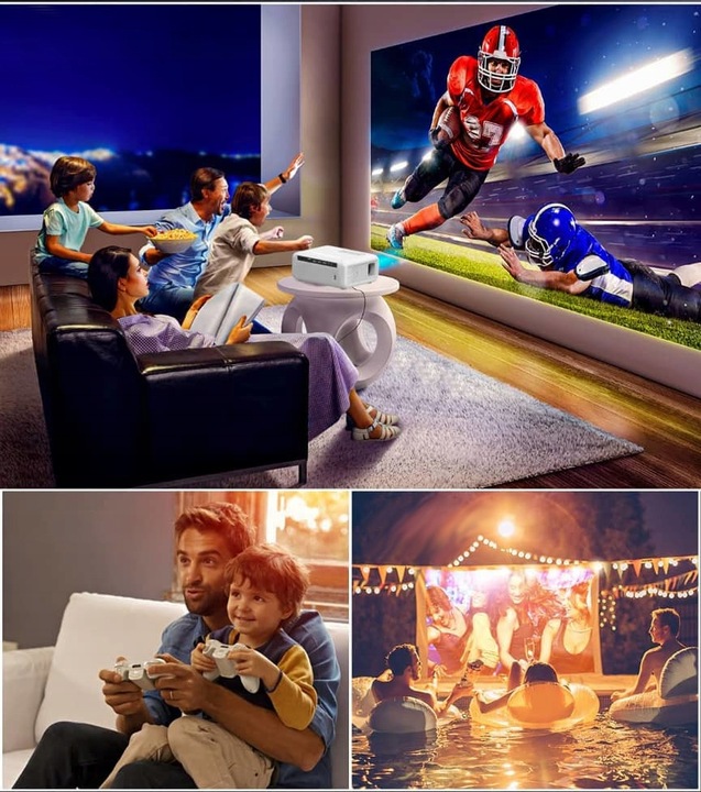 Mini Projektor do Telefonu Smartfona Przenośny Mały Rzutnik Android WiFi 4K