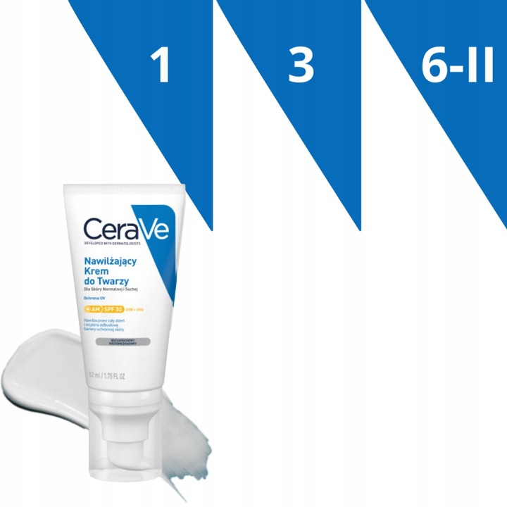 CeraVe Krem Nawilżający do Twarzy, Skóra Normalna i Sucha z SPF 30 52ml