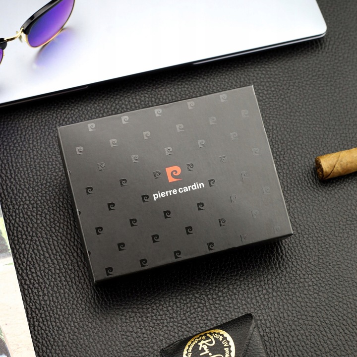 Portfel Męski Pierre Cardin Skórzany Czarny Poziomy Certyfikat Q2