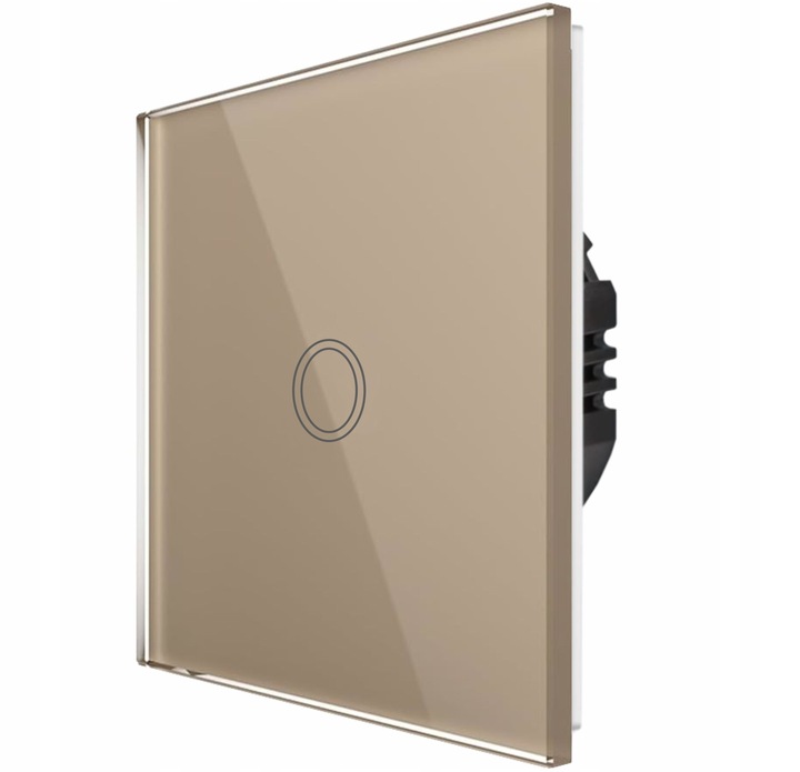 WŁĄCZNIK WYŁĄCZNIK ŚWIATŁA SZKLANY DOTYKOWY POJEDYNCZY ZŁOTY SZKŁO