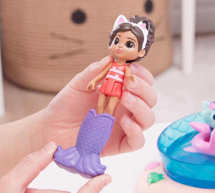 KOCI DOMEK GABI DUŻY ZESTAW BASEN 2 FIGURKI GABI SYRENKOTKA + ZJEŻDŻALNIA