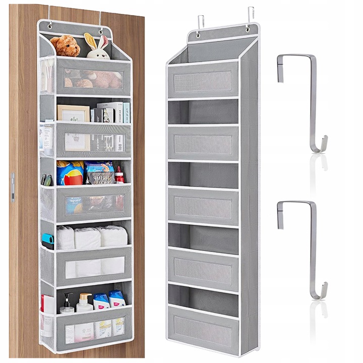 ORGANIZER NA DRZWI WISZĄCY DO SZAFY 5 PÓŁEK KIESZENIE KOSZ NA ZABAWKI