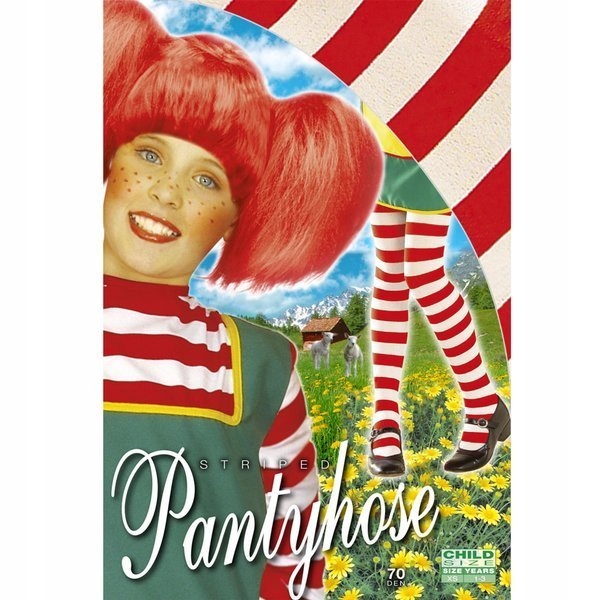 RAJSTOPY ELFA W BIAŁO-CZERWONE PASKI 4-6