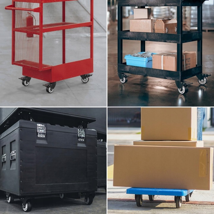 OBROTOWE KÓŁKA PRZEMYSŁOWE Z HAMULCEM DO DUŻYCH OBCIĄŻEŃ 600Kg 100mm