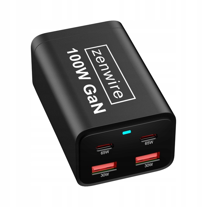 Ładowarka Sieciowa Zasilacz 100W Kostka GaN 3 Kabel AC 2x USB-C 65W 2x USB