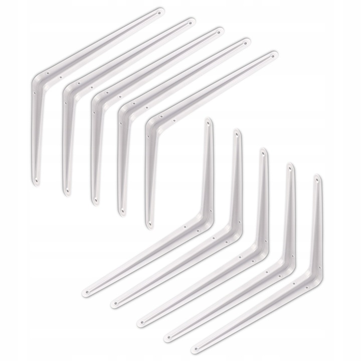 10X Wspornik, kątownik pod półkę 350x300mm, BIAŁY, GRASS-HOPPER