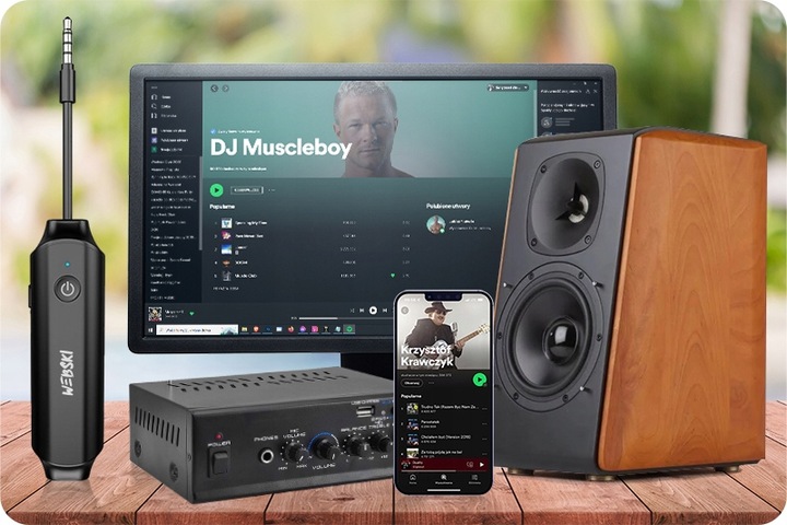 NADAJNIK ODBIORNIK TRANSMITER BLUETOTH DO GŁOŚNIKA