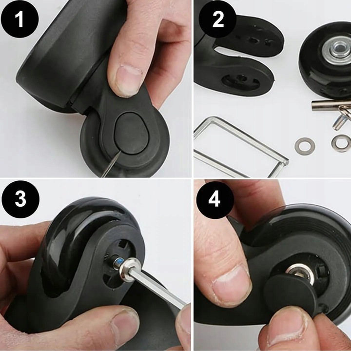 KÓŁKO DO WALIZKI CZĘŚCI BAGAŻ WALIZEK TORBY 4 SZT serwis naprawa w 5 min