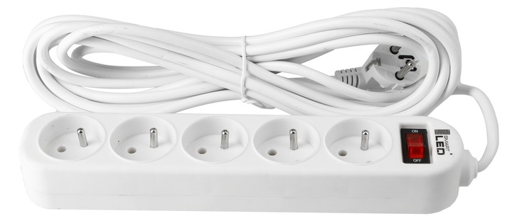 Przedłużacz Listwa Zasilająca Sieciowa 5m 5 Gniazd 230V + Włącznik