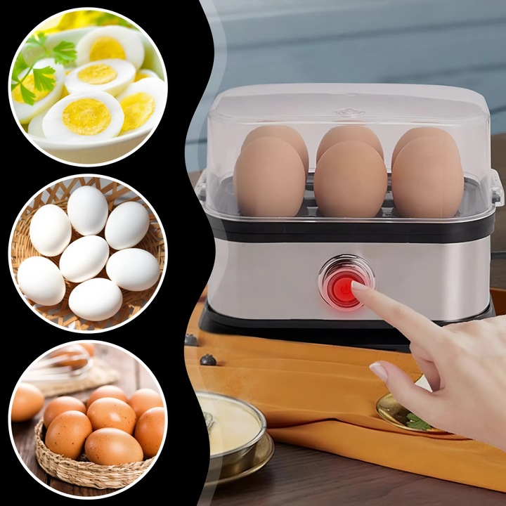 JAJOWAR AUTOMAT DO GOTOWANIA JAJEK OMLETU 6 JAJEK 200W ZESTAW Z MIARKĄ