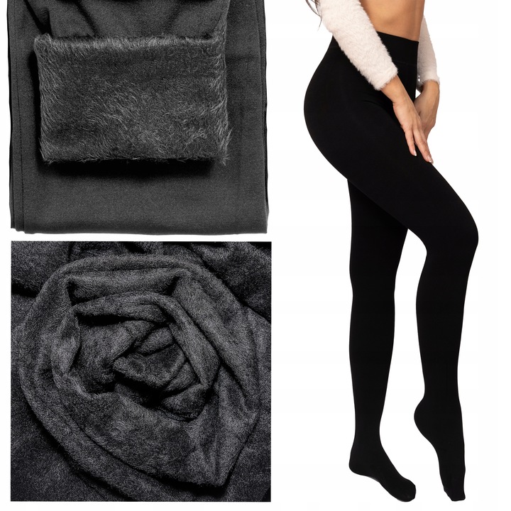 FUTRO BAMBUSOWE Rajstopy OCIEPLANE FUTERKIEM miłe ciepłe wygodne