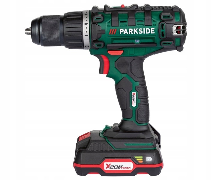 Najnowsza Wiertarka Parkside 20 V + akumulator + bity + ładowarka 65W PL