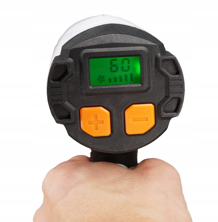 Opalarka 2000 W 600 C 2 Biegi Płynna Regulacja LCD Mocna + 6 Końcówek