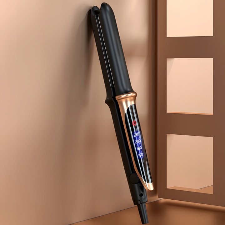 PROSTOWNICA DO WŁOSÓW CERAMICZNA EKRAN LCD 2W1 LOKÓWKA LEKKA CZARNA