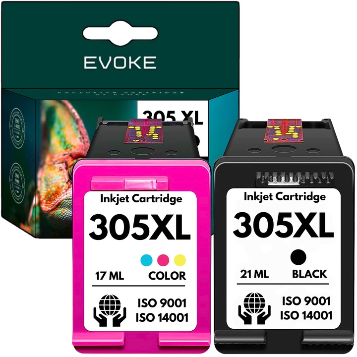 Tusz do HP 305 XL czarny + kolor | 100% poziomu tuszu | 4x WIĘCEJ WYDRUKÓW