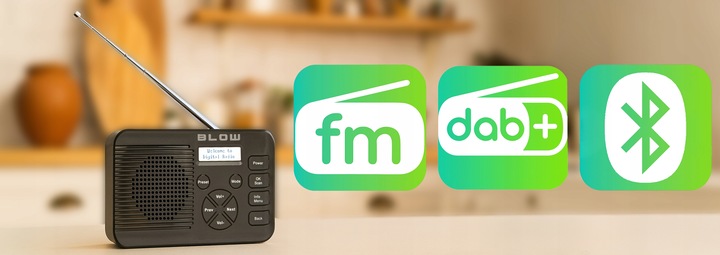 RADIO CYFROWE KUCHENNE BUDOWLANE PRZENOŚNE LCD BLUETOOTH DAB+ FM AUX