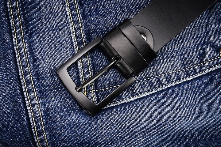 Pasek Skórzany Czarny SZEROKI GRACIO DO SPODNI 125