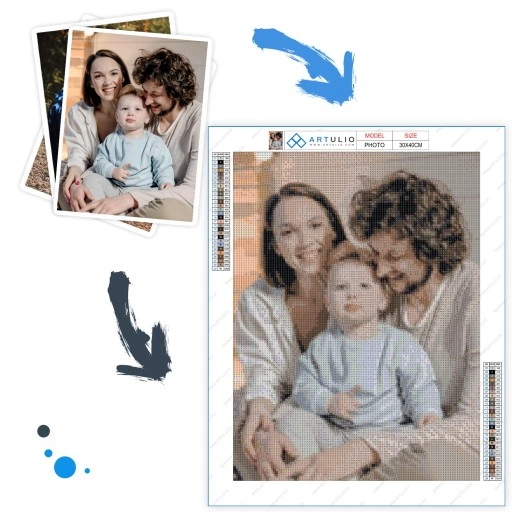 HAFT DIAMENTOWY ZE ZDJĘCIA 30x40 DIAMOND PAINTING, ZESTAW MOZAIKA+AKCESORIA