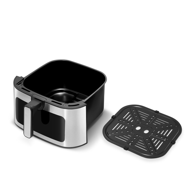 FRYTKOWNICA BEZTŁUSZCZOWA INOX 8L 2200W PODŚWIETLENIE LED 12 PROGRAMÓW