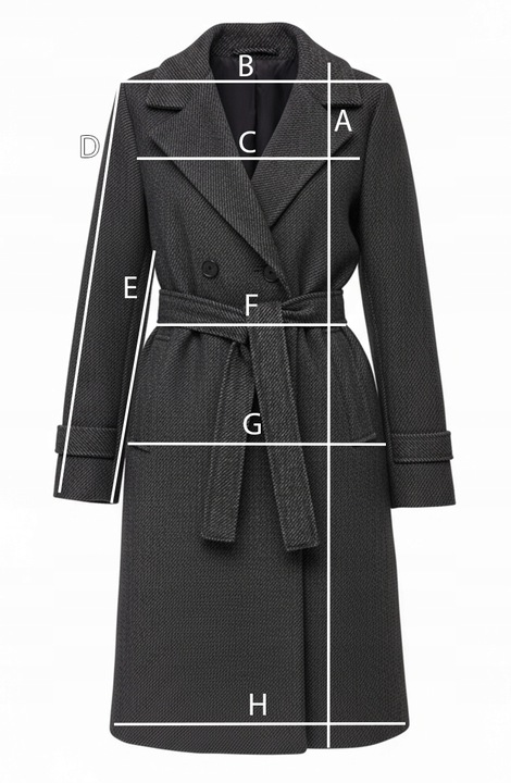 DAMSKI PRĄŻKOWANY PŁASZCZ Z PASKIEM PRZEJŚCIOWY JESIENNY ZIMOWY XXL