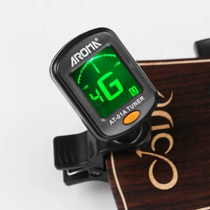 STROIK TUNER GITAROWY DO STROJENIA GITARY SKRZYPIEC BASU UKULELE AROMA