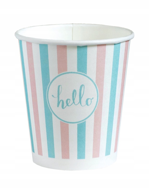 KUBKI PAPIEROWE DO KAWY 250ML SUP PASTELE + WIECZKA 100SZT