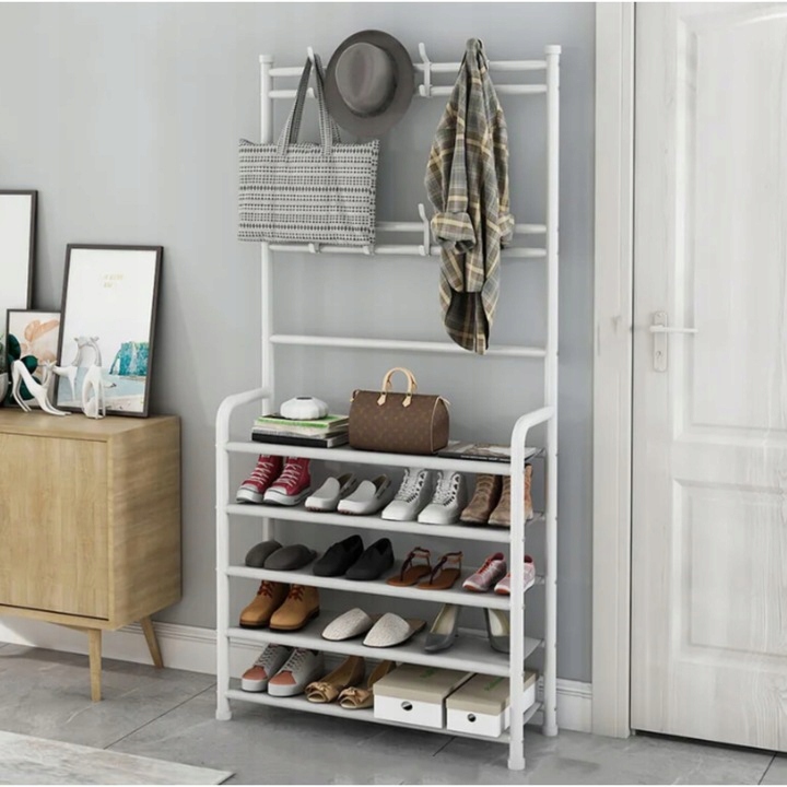 STOJAK NA BUTY WIESZAK NA UBRANIA WIESZAKI BIAŁY SZAFKA STOJĄCY