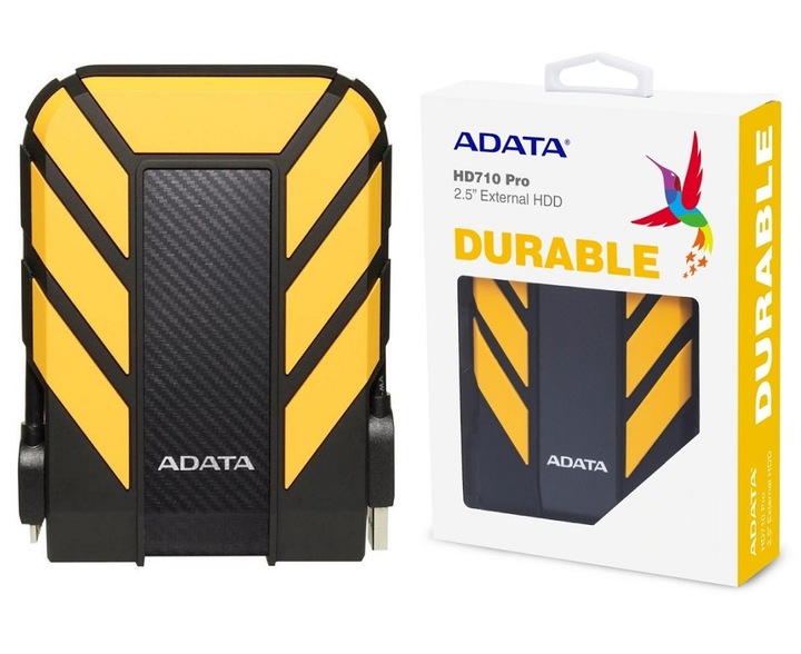 ADATA Durable HD710 PRO Dysk Zewnętrzny 2TB USB3.2 Żółty