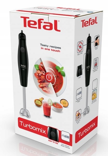 BLENDER RĘCZNY TEFAL TURBOMIX HB121838 CZARNY 350W, 2 ostrza