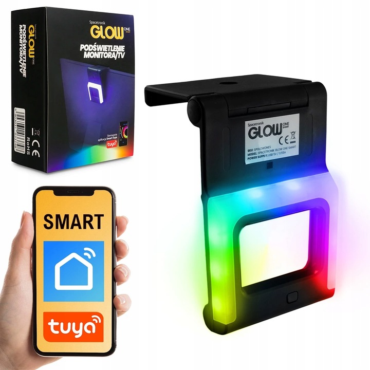 Ambilight Monitora Telewizora USB Spacetronik Glow One Smart Aplikacja Tuya