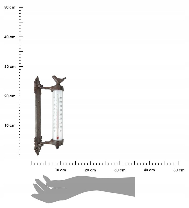 Dekoracyjny termometr ŻELIWNY trwały RETRO duże cyfry stylowy na