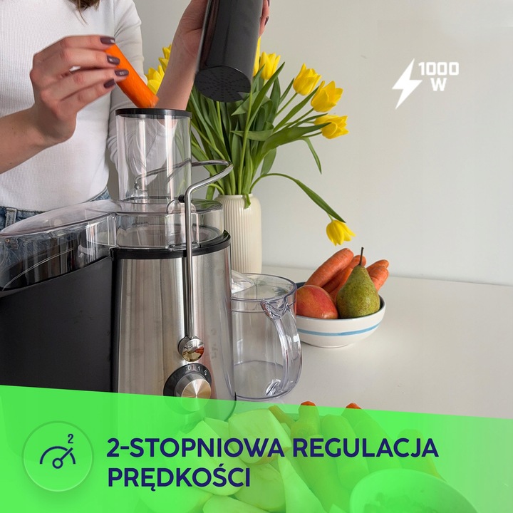 Sokowirówka wysokoobrotowa do owoców i warzyw srebrny/szary MPM