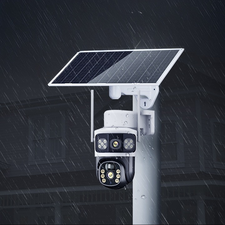 PODWÓJNA KAMERA SOLARNA 2W1 NA KARTE SIM 4G LTE ZEWNĘTRZNA OBROTOWA GSM