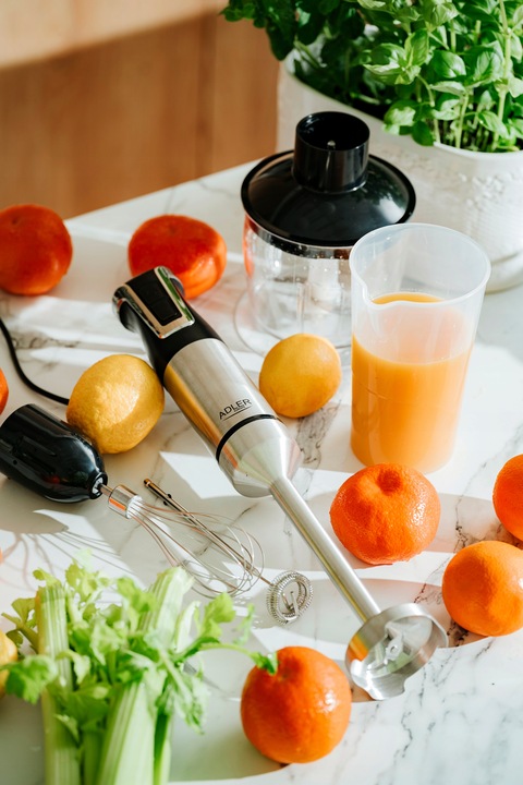 Blender Kuchenny Ręczny 1800W Turbo 20 Ustawień Prędkości Zestaw Adler